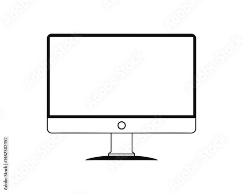A simple computer monitor outline for technology concepts design