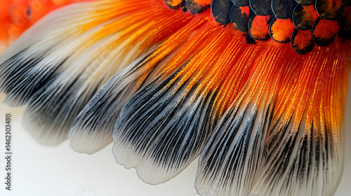 Fish tail fin closeup details