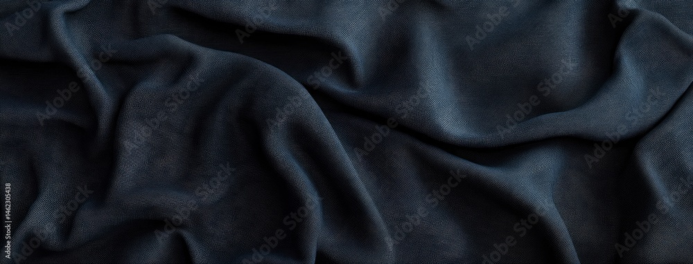 Fototapeta premium Draped Dark Blue Fabric