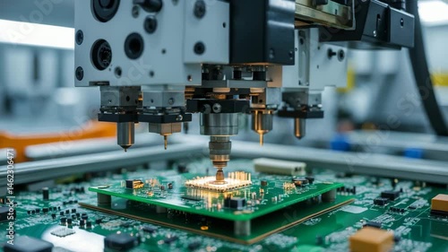 Automatic Pick and Place machine quickly assembles Components.