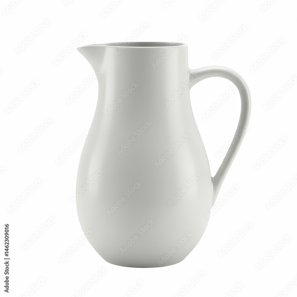 White Ceramic Pitcher Jug Water Dispenser Kitchenware White Ceramic Pitcher Jug Water Dispenser Kitchenware