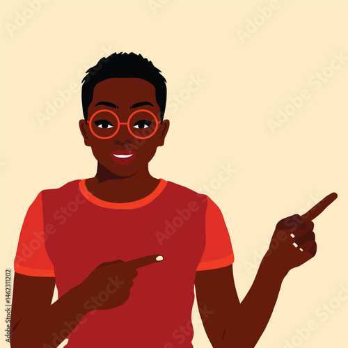 Stylish afro black woman in elegant art style vector