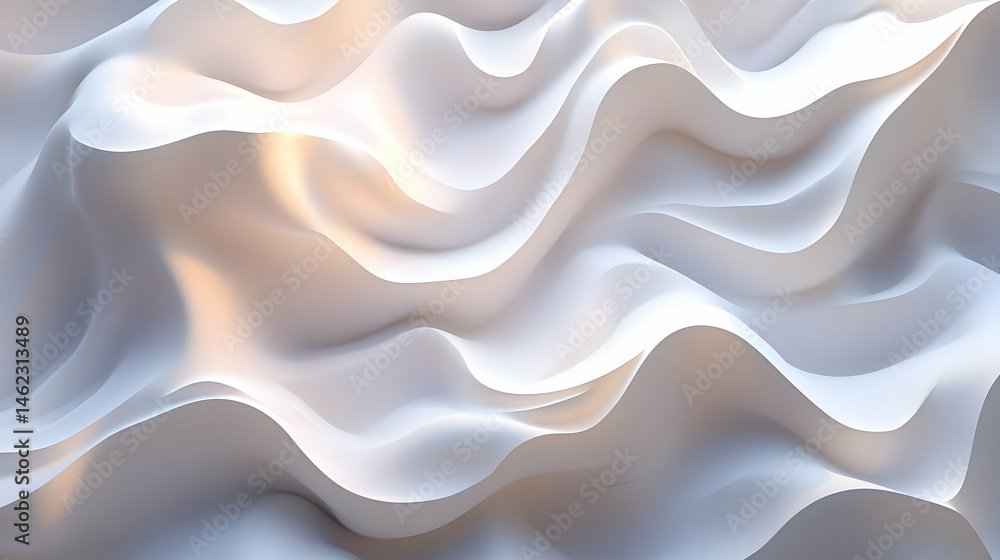 Obraz premium Abstract white flowing waves texture design.
