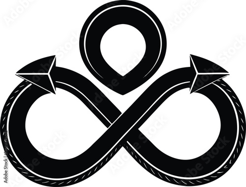 Infinity Symbol Anchor Eternal on White Background