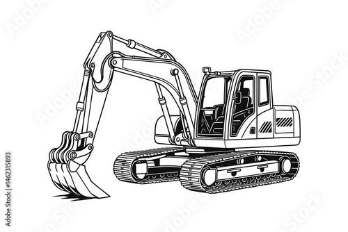 Heavy excavator equipment for construction and digging work