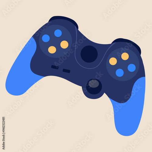 Modern and minimalist vector Gaming  Joystick Blue Color 