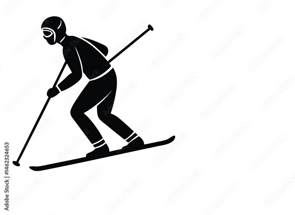 Fototapeta premium SkiErg Machine for Full-Body Workout High-Performance SkiErg for Cardio Training SkiErg Equipment for Cross-Country Skiing Simulation skier on a ski slope