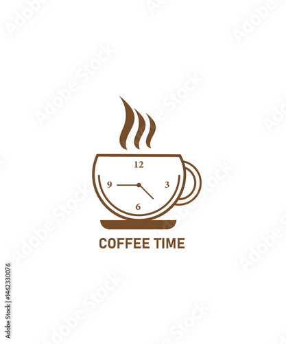 Coffee time logo design vector