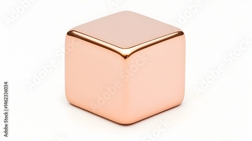 Obraz na płótnie Polished rose gold cube, smooth surface, subtle highlights w salonie