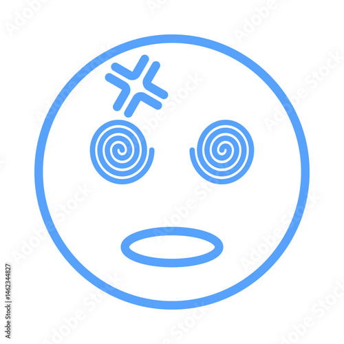 hypnotized emoji icon blue style