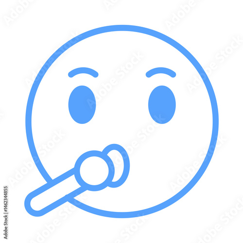 singing emoji icon blue style