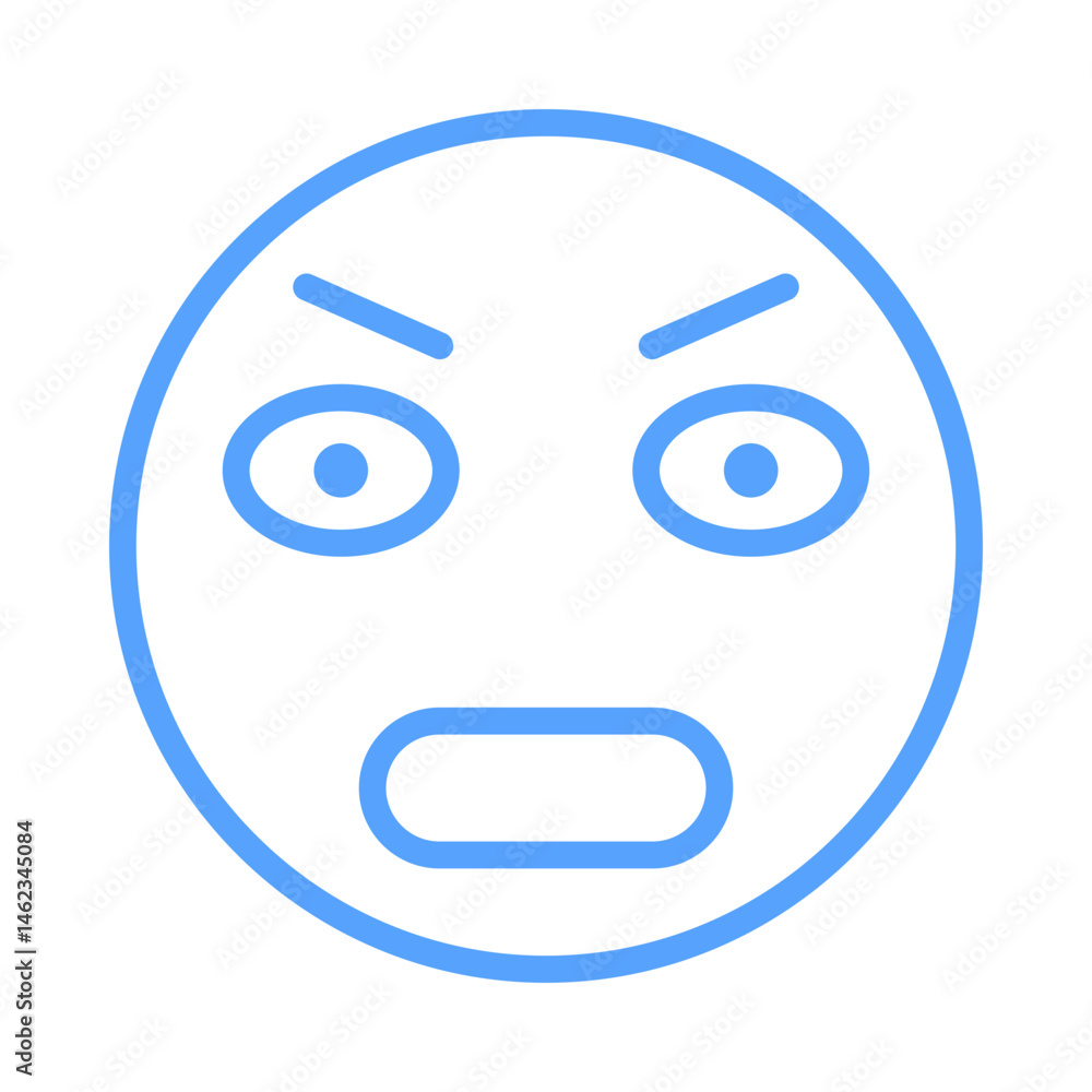 Fototapeta premium flushed emoji icon blue style