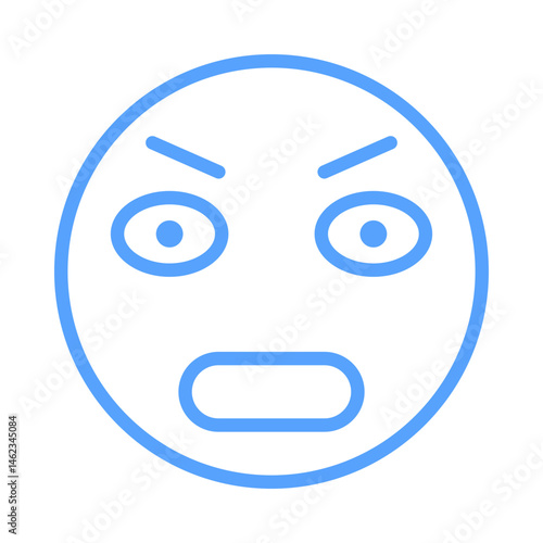 flushed emoji icon blue style