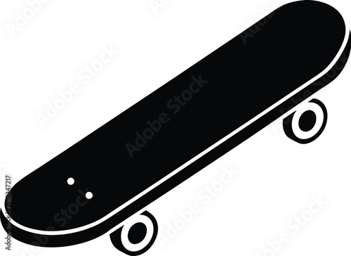 Skateboard silhouette, skateboard line art vector, skateboard outline drawing illustration