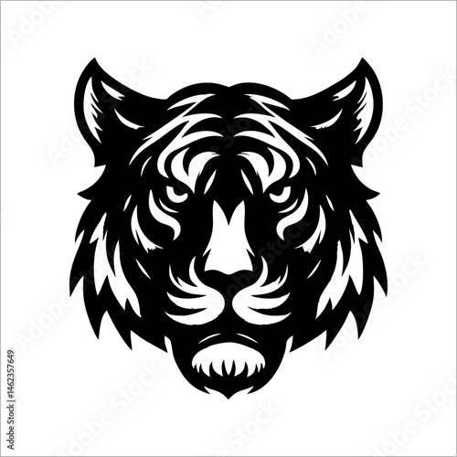 Tiger head simple black vector logo icon