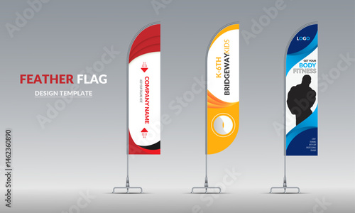 Corporate Business wave feather flag design