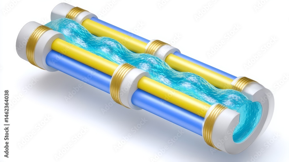 Fototapeta premium Geothermal-powered subway system cross-section diagram urban environment educational content technical viewpoint