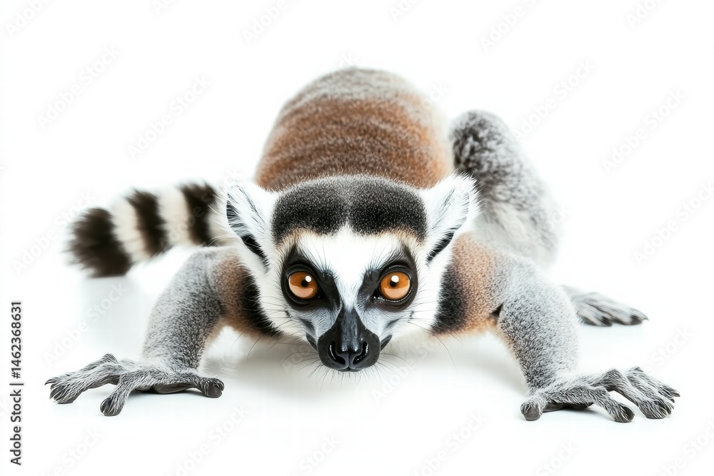 Obraz premium a lemur isolated on a white background, ultra-realistic, real photo