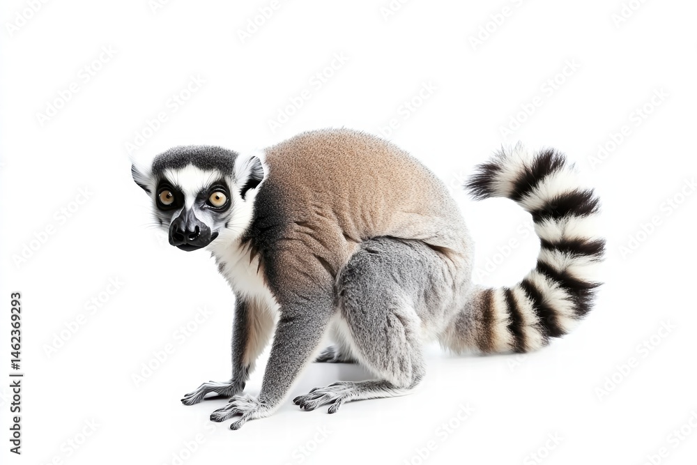 Obraz premium a lemur isolated on a white background, ultra-realistic, real photo