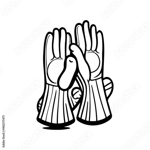 Protective handwear illustration presenting worker safety and hygiene concept