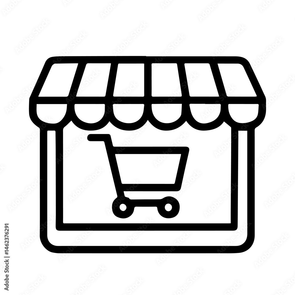 Online store icon on white background vector
Vector business icon