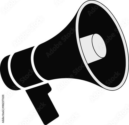 Silhouette Megaphone Vector illustration for Announcements