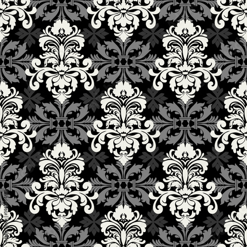 Damask seamless pattern vector background. baroque style pattern. Luxury textile. Graphic ornate pattern for wallpaper, fabric, packaging, wrapping. Damask floral ornament.