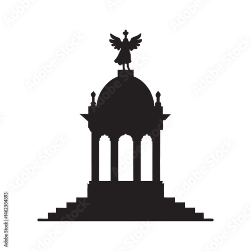 Mournful Mausoleum With Cracked Stone Walls