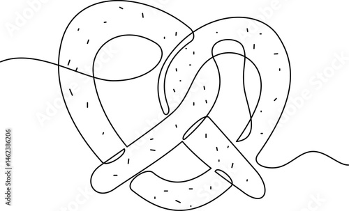 one line art Pretzel vector illustration. line art, one continuous line, simple, hand drawn and sketch style. for icons, symbols, signs or logos. PNG
