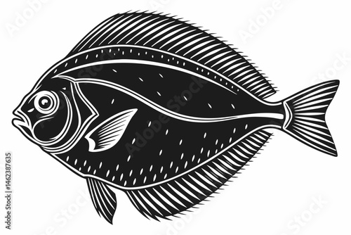 flatfish sihouette black vector