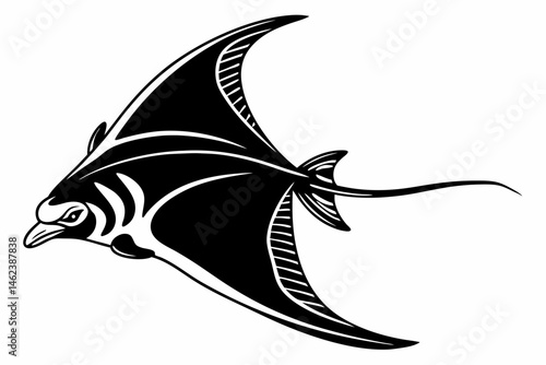 flatfish sihouette black vector
