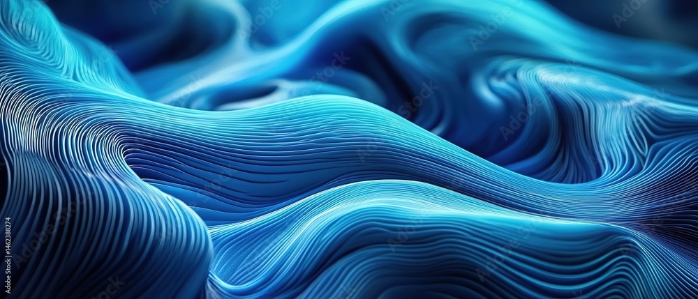Obraz premium Abstract Blue Digital Wave Pattern
