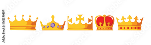 Regal Crowns, A Collection of Royal Headwear in Golden Splendor