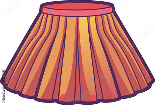A stylish pleated skirt vector art illustration showcasing elegant folds, crisp lines, and graceful movement, perfect for fashion design projects.