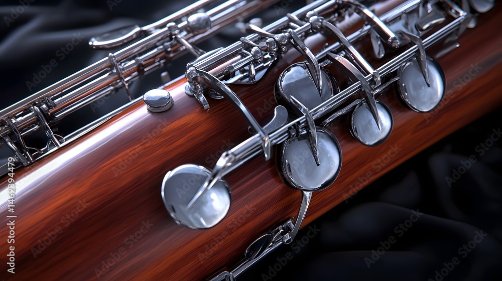 Fototapeta premium Close-up view of a large wooden musical instrument.