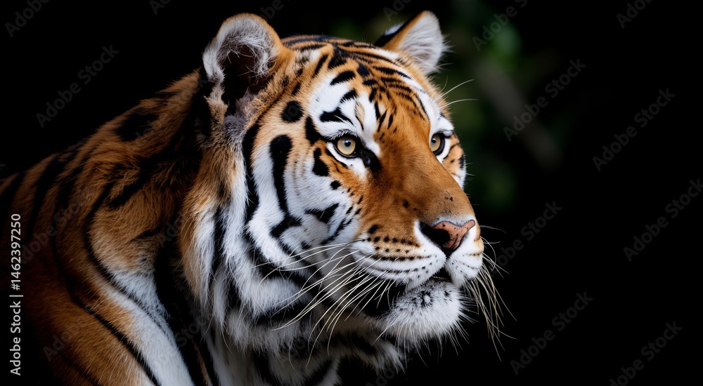 Naklejka premium Majestic Tiger Close-Up Intense Gaze in Natural Light