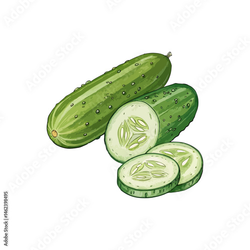 cucumber on white background