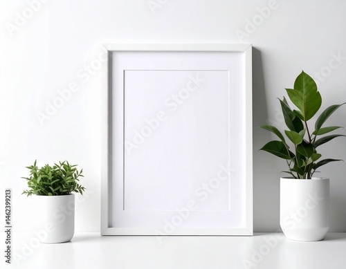 Wallpaper Mural Picture frame with white blank space inside, mock up template background Torontodigital.ca