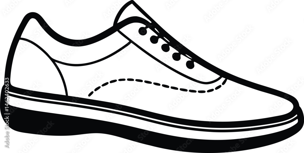 Shoe sketch silhouette,sketch line art, shoes icon, boot  icon line art vector 