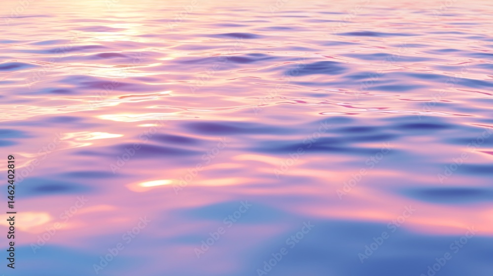 Fototapeta premium Sunlight Reflecting Off the Smooth Surface of Tranquil Water at Sunset