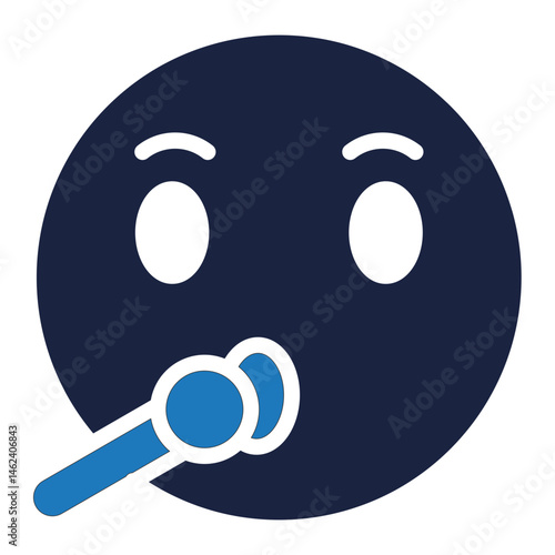 singing emoji icon blue style
