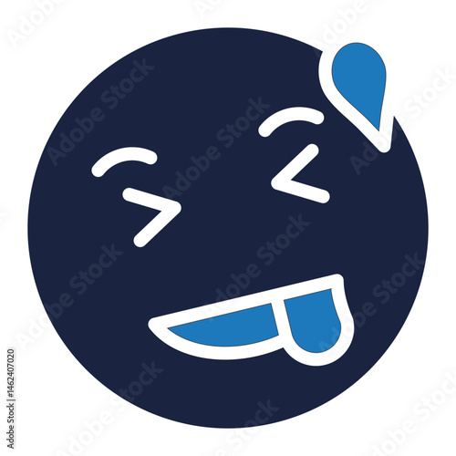 yummy emoji icon blue style