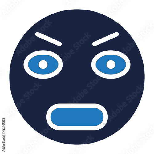 flushed emoji icon blue style