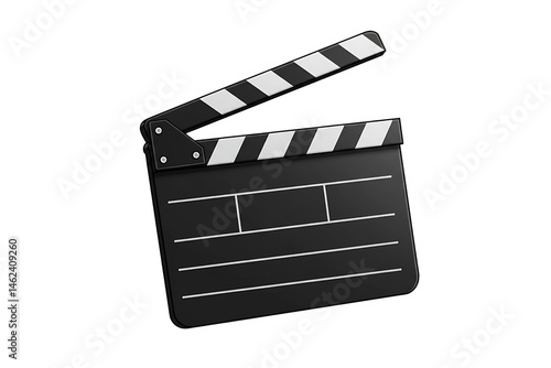 movie clapper board isolated on transparent background 