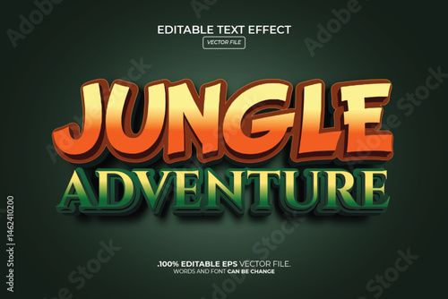 Editable Jungle Adventure Text Effect Vector Graphic