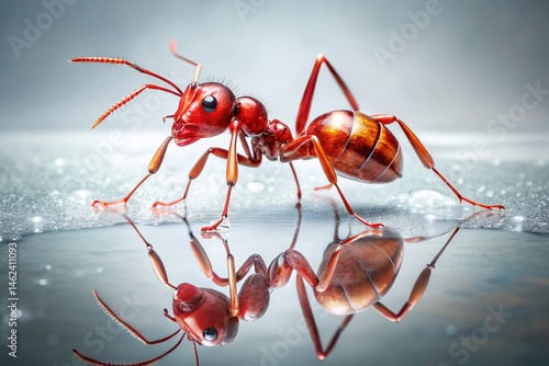 Wallpaper Mural Surreal Macro Photography: Single Red Ant on White Torontodigital.ca