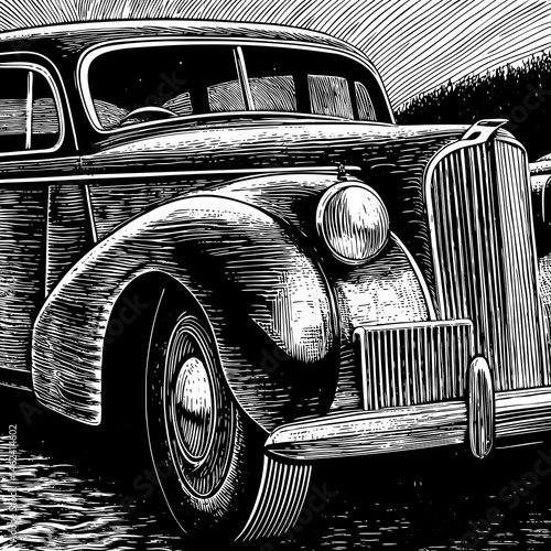 vintage car vector
