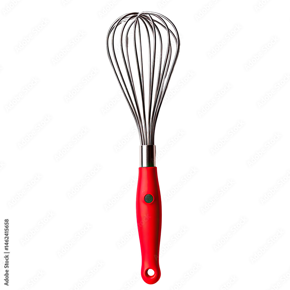 Naklejka premium Stainless Steel Whisk with Red Handle