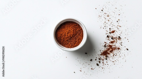 Top-down view of a small bowl of spice.