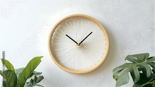 A unique wall clock is made using a bicycle wheel design. It fits any wall and is a cool decor choice for a modern house. It also saves space.